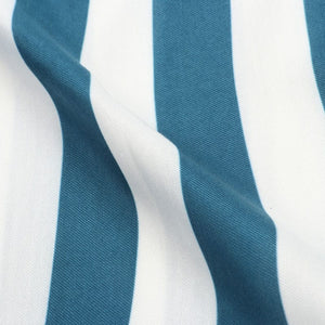 Blue And White Stripes Pattern Digital Print Rayon Fabric