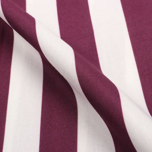 Burgundy And White Stripes Pattern Digital Print Rayon Fabric