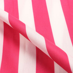 Pink And White Stripes Pattern Digital Print Rayon Fabric