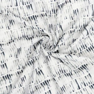 White And Black Abstract Pattern Digital Print Rayon Fabric