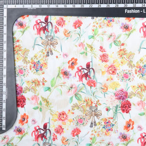 Multi Color Floral Pattern Digital Print Rayon Fabric