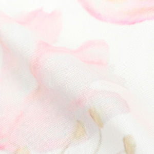 Baby Pink And White Floral Pattern Digital Print Rayon Fabric