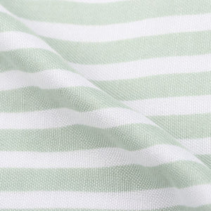 Mint Green And White Stripes Pattern Screen Print Rayon Fabric
