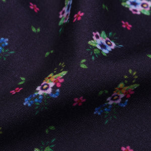 Dark Purple And Pink Floral Pattern Digital Print Rayon Fabric