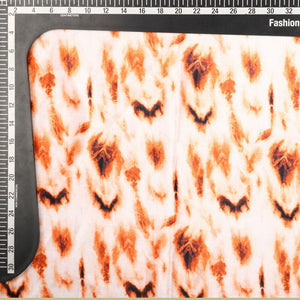 Orange And White Tie & Dye Pattern Digital Print Silk Crepe Fabric