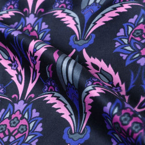 Purple And Pink Floral Pattern Digital Print Silk Satin Fabric