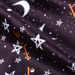 Brown And White Galaxy Pattern Digital Print Silk Satin Fabric