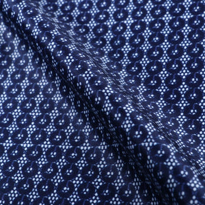 Blue And White Geometric Pattern Digital Print Silk Satin Fabric