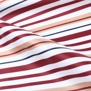 Brown And Beige Stripes Pattern Digital Print Silk Satin Fabric