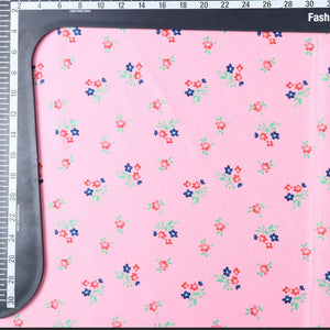 Pink And Red Floral Pattern Digital Print Silk Satin Fabric