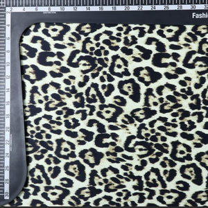 Light Green And Black Animal Pattern Digital Print Silk Satin Fabric