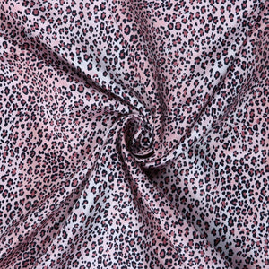 Blush Red And Black Animal Pattern Digital Print Silk Satin Fabric