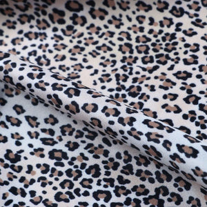 Light Brown And Black Animal Pattern Digital Print Silk Satin Fabric