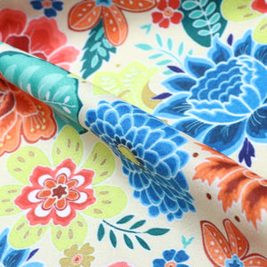 Multi Color Floral Pattern Digital Print Silk Satin Fabric