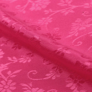 Pink Floral Pattern Dyed Jacquard Satin Fabric