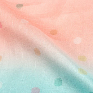 Multi Color Ombre Pattern Digital Print Tangy Silk Checks Fabric