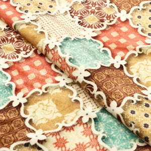 Multi Color Traditional Pattern Digital Print Velvet Fabric