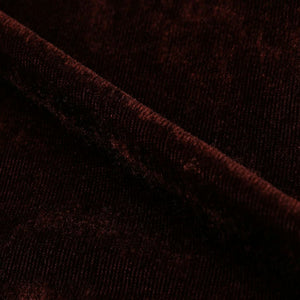 Brown Plain Dyed Velvet Lycra Fabric