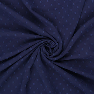 Royal Blue Plain Booti Dyed Georgette Dobby Fabric